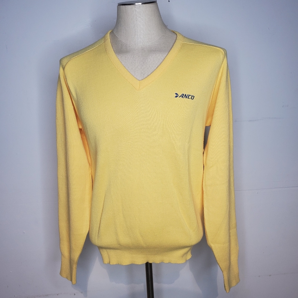 Vintage 80s Anco Windshield Wiper V Neck Sweater Y